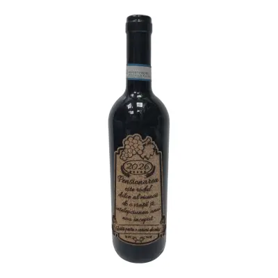 Pensionare, felicitari pentru o cariera deosebita, vin rosu cabernet sauvignon, demisec, 750ml, 13.5% alcool